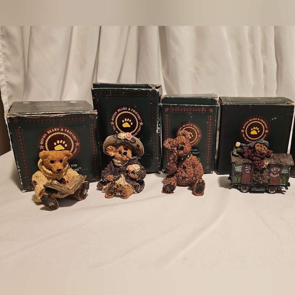 4 Boyd  Bear Figurines All In Great Condition.